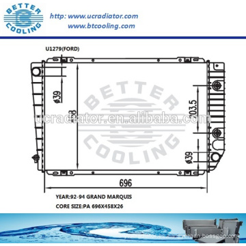 Radiador automático para FORD GRAND MARQUIS / CROWN VICTORIA 92-94 / TOWN CAR 91-94 OEM: F17H8005BE / F1VH8005AE / BE / F1VHAE / F1VHBE